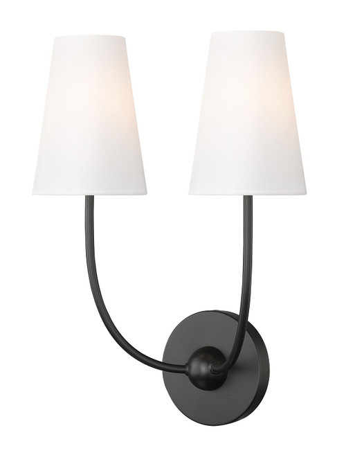 Z-Lite Shannon Two Light Wall Sconce in Matte Black - 3040-2S-MB