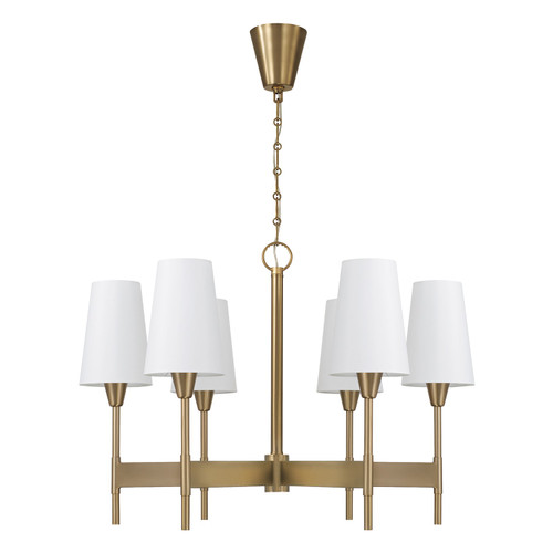 Capital Lighting Leland Six Light Chandelier in Aged Brass - 460861AD-718