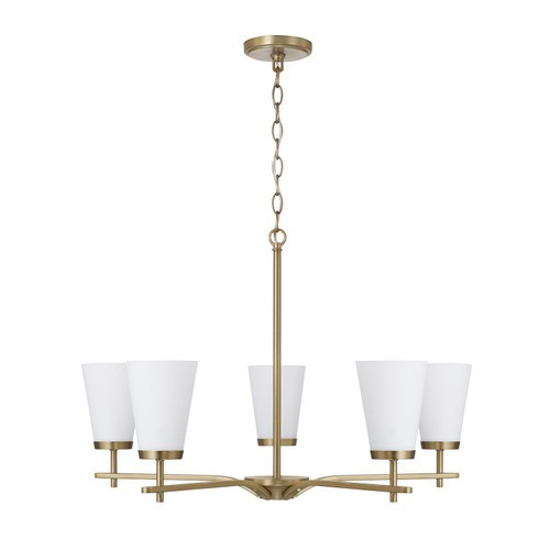 Capital Lighting Drake Five Light Chandelier in Aged Brass - 461051AD-660