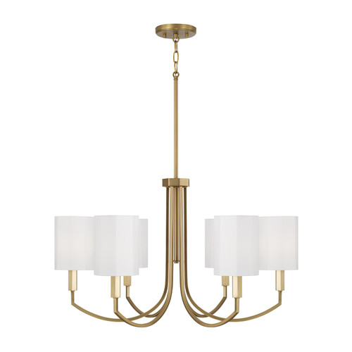 Capital Lighting Adrian Six Light Chandelier in Aged Brass - 459561AD-716