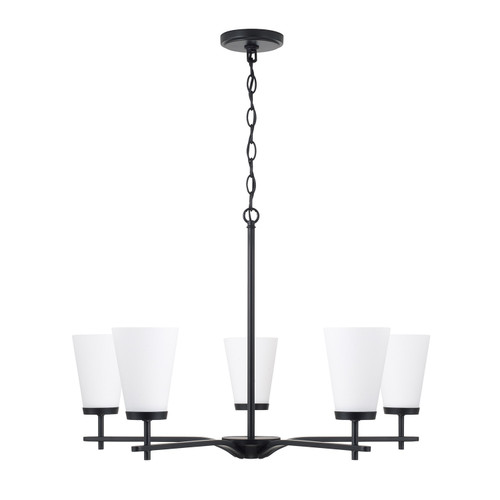 Capital Lighting Drake Five Light Chandelier in Matte Black - 461051MB-660