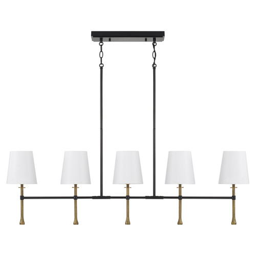 Capital Lighting Hollis Five Light Island Pendant in Matte Black with Hammered Gold - 860751MBG-717