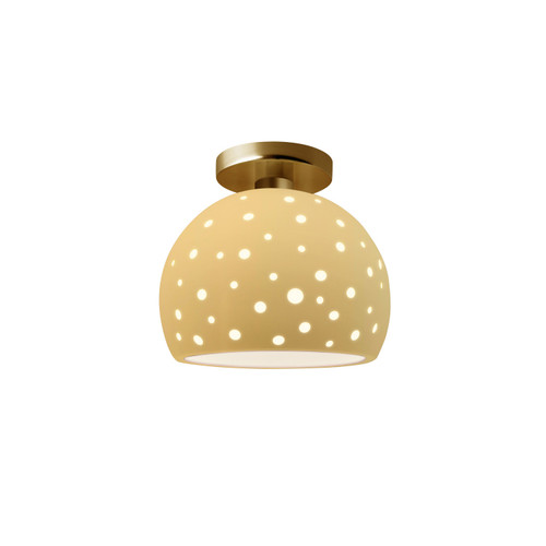 Justice Designs Radiance Collection One Light Semi-Flush Mount in Brushed Brass - CER-6357-MYLW-BRSS