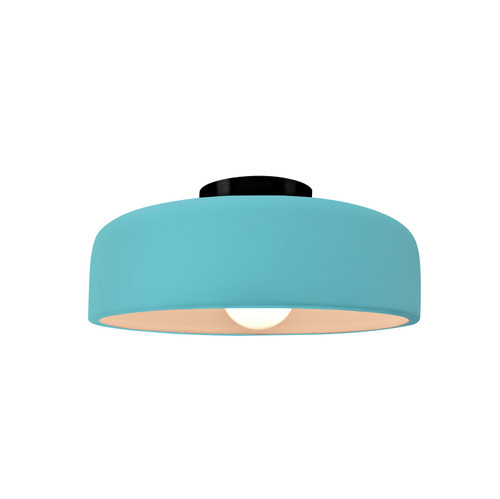 Justice Designs Radiance Collection One Light Semi-Flush Mount in Matte Black - CER-6340-RFPL-MBLK