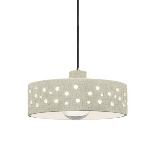 Justice Designs Radiance Collection One Light Pendant in Brushed Nickel - CER-6467-CKC-NCKL-BKCD