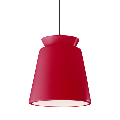 Justice Designs Radiance Collection One Light Pendant in Matte Black - CER-6427-CRSE-MBLK-BKCD