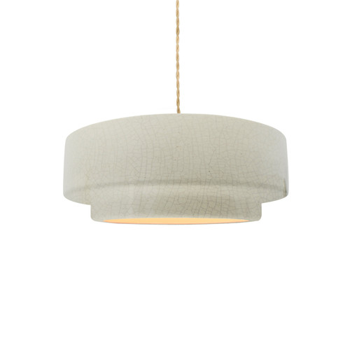 Justice Designs Radiance Collection One Light Pendant in Brushed Brass - CER-6540-CRK-BRSS-BEIG-TWST