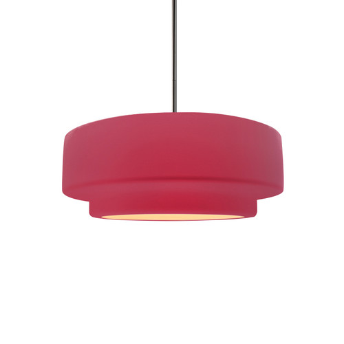 Justice Designs Radiance Collection One Light Pendant in Brushed Nickel - CER-6540-CRSE-NCKL-RIGID