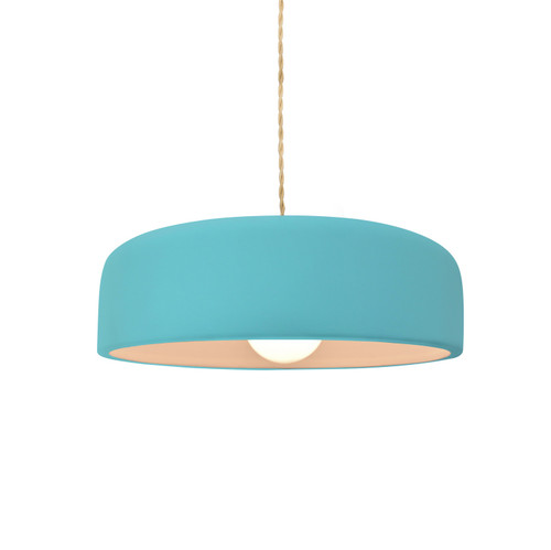 Justice Designs Radiance Collection One Light Pendant in Brushed Brass - CER-6571-RFPL-BRSS-BEIG-TWST