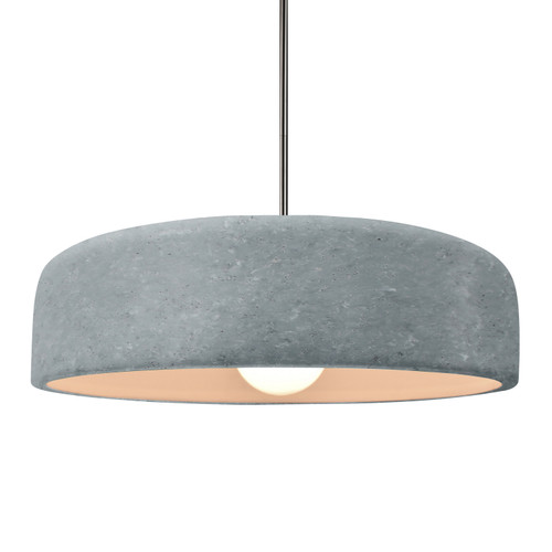 Justice Designs Radiance Collection One Light Pendant in Brushed Nickel - CER-6575-CONC-NCKL-RIGID