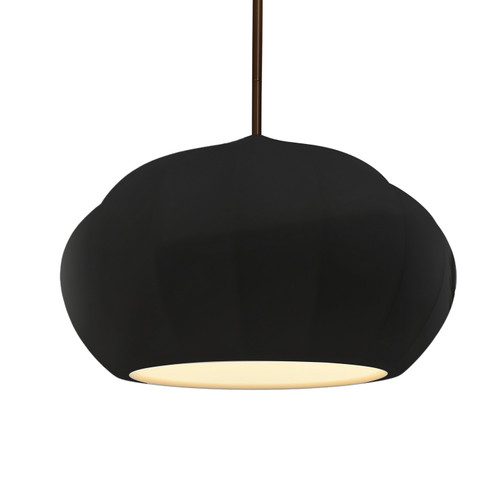 Justice Designs Radiance Collection One Light Pendant in Dark Bronze - CER-6605-BLK-DBRZ-RIGID