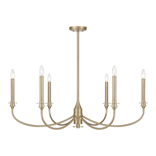 Savoy House Coventry Six Light Chandelier in Noble Brass - 1-1500-6-127