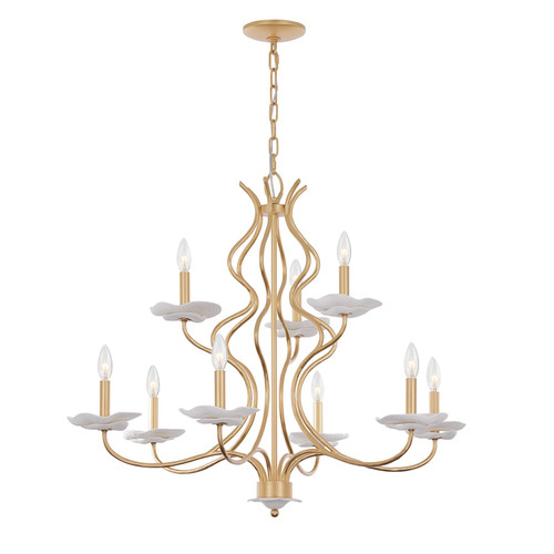 Savoy House Lilly Nine Light Chandelier in Royal Gold - 1-2990-9-38