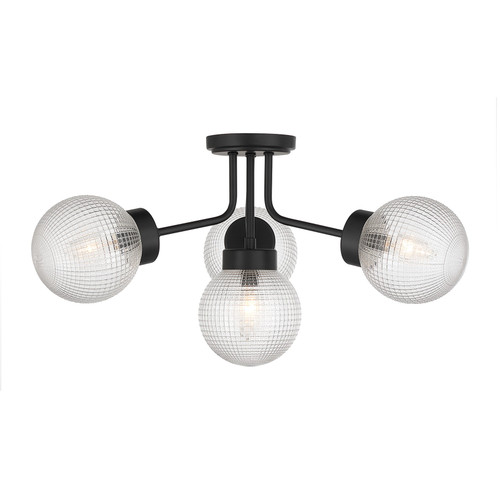 Savoy House Coral Four Light Semi-Flush Mount in Matte Black - 6-3364-4-89