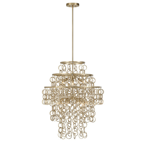 Savoy House Sententas Nine Light Pendant in Noble Brass - 7-4902-9-127