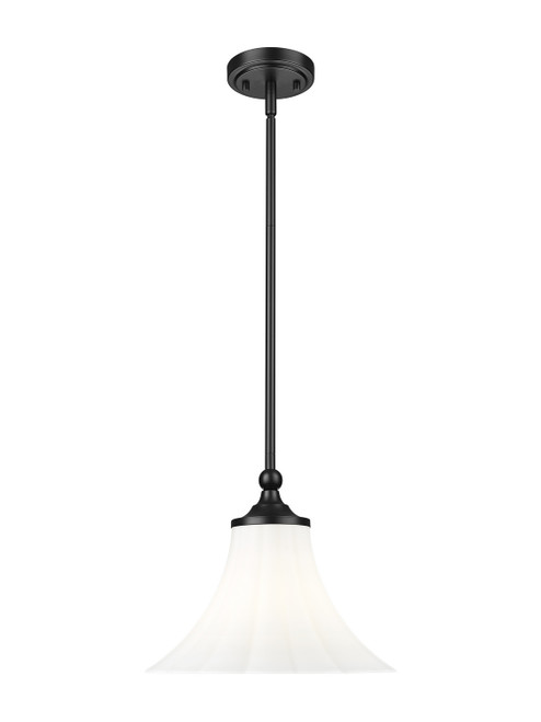 Z-Lite Fleur One Light Pendant in Matte Black - 1958P12-MB