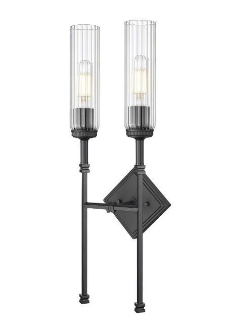 Z-Lite Esme Two Light Wall Sconce in Matte Black - 3047-2S-MB