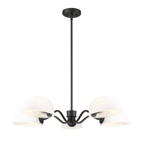 Z-Lite Breton Five Light Chandelier in Matte Black - 3048-5MB