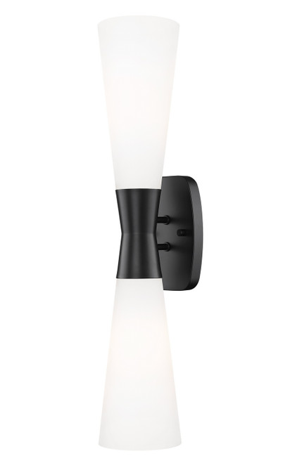 Z-Lite Emrys Two Light Wall Sconce in Matte Black - 4504-2SL-MB