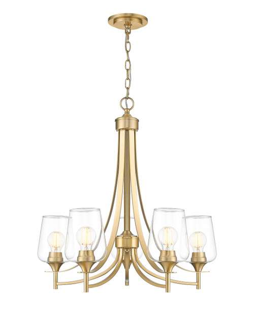 Z-Lite Joliet Five Light Chandelier in Burnished Brass - 473-5BBR
