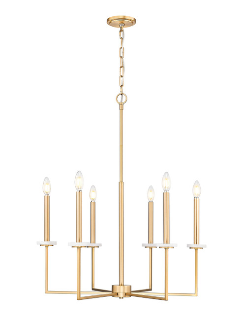 Z-Lite Gaultier Six Light Chandelier in Mordern Gold - 6100-6MGLD