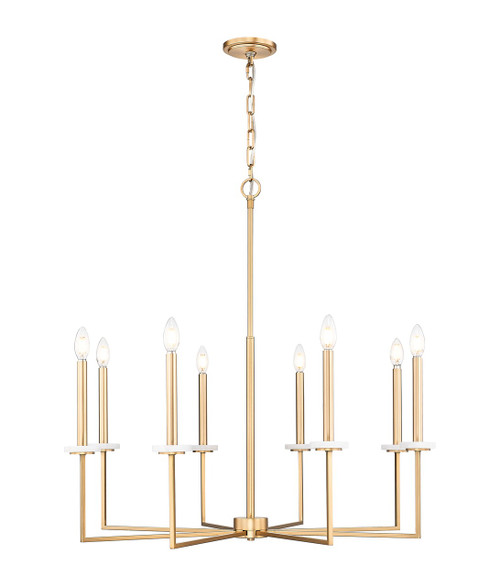 Z-Lite Gaultier Eight Light Chandelier in Mordern Gold - 6100-8MGLD