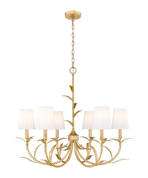 Z-Lite Aslin Six Light Chandelier in Gold Leaf - 830-31GLF