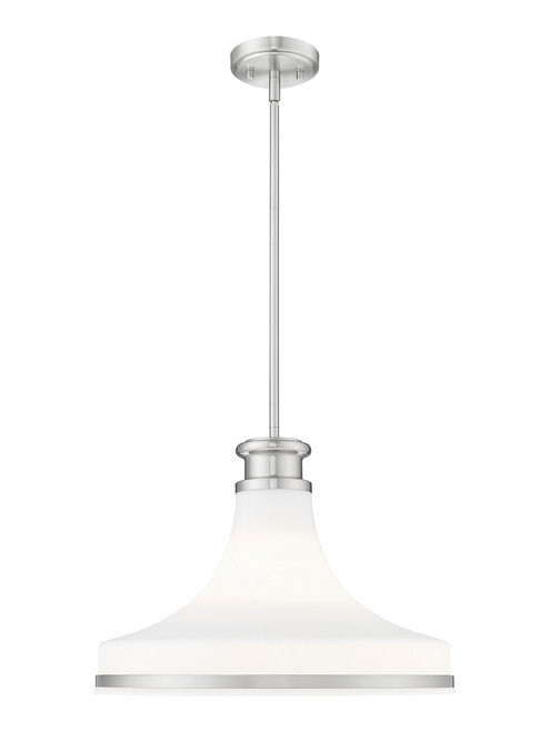 Z-Lite Reznor One Light Pendant in Brushed Nickel - 831P18-BN