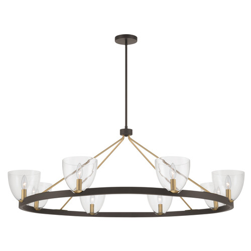 Minka-Lavery Noellea Eight Light Chandelier in Dark Bronze - 12728-796