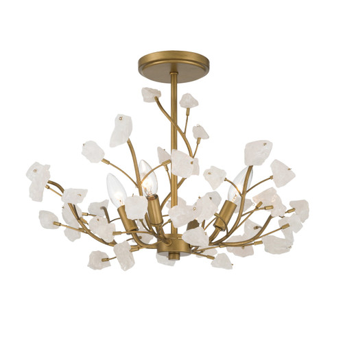 Minka-Lavery Ramus Five Light Semi-Flush Mount in Painted Legacy Brass - 13954-870