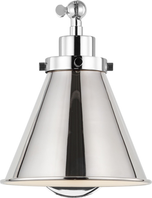 Visual Comfort Studio Wellfleet One Light Wall Sconce in Polished Nickel/Polished Nickel - CW1121PN