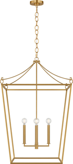 Visual Comfort Studio Carlyle Four Light Lantern in Burnished Brass/Burnished Brass - KSC1204BBS