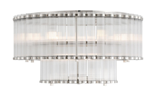 Eurofase Glasbury Nine Light Flush Mount in Polished Nickel - 49169-027