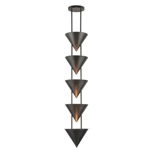 Alora Versus Five Light Pendant in Aged Steel - PD341548STA