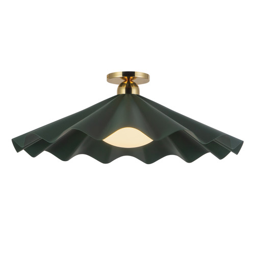 Alora Furrow One Light Semi-Flush Mount in Pine Green - SF354125PGN