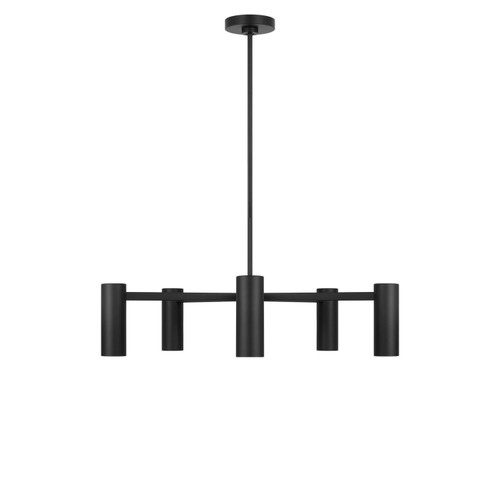 Generation Lighting Zentro Five Light Chandelier in Midnight Black - GLC2055MBKE
