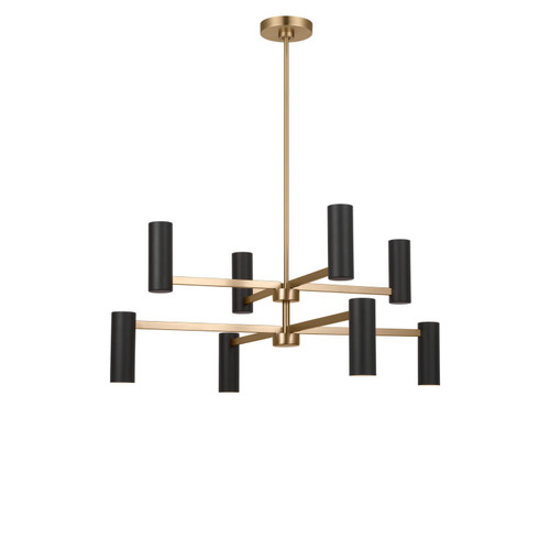 Generation Lighting Zentro Eight Light Chandelier in Satin Brass - GLC2068SB