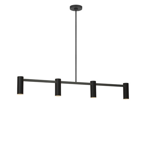 Generation Lighting Zentro Four Light Linear Chandelier in Midnight Black - GLC2074MBK