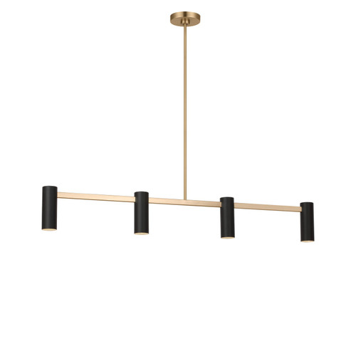 Generation Lighting Zentro Four Light Linear Chandelier in Satin Brass - GLC2074SBE