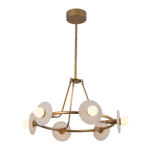 Alora Dahlia LED Chandelier in Vintage Brass/Alabaster - CH346028VBAR