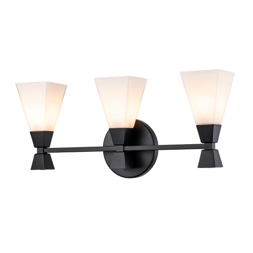 Lucas + McKearn Bowtie Three Light Bath in Matte Black - BB1004MB-3