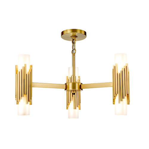 Lucas + McKearn Marvel Six Light Pendant in Aged Brass - CH30209AB-3