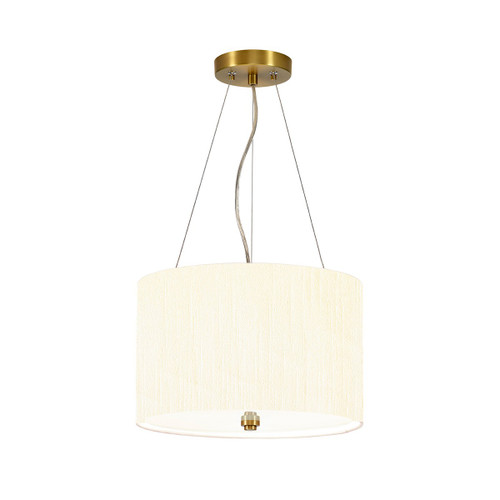 Lucas + McKearn Pearce Three Light Pendant i in Aged Brass, Ivory Shade - PD-PEARCE14-3LT-IV-AB