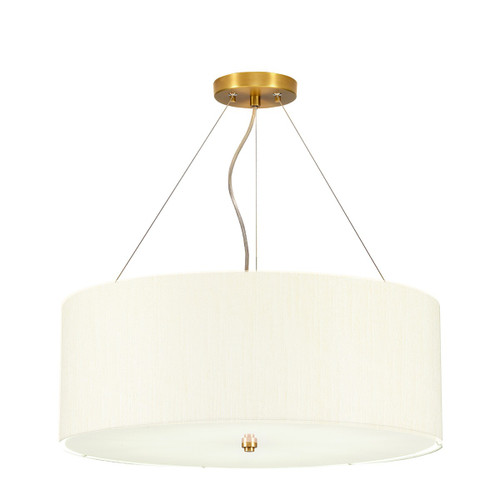 Lucas + McKearn Pearce Five Light Pendant in Aged Brass, Ivory Shade - PD-PEARCE22-5LT-IV-AB
