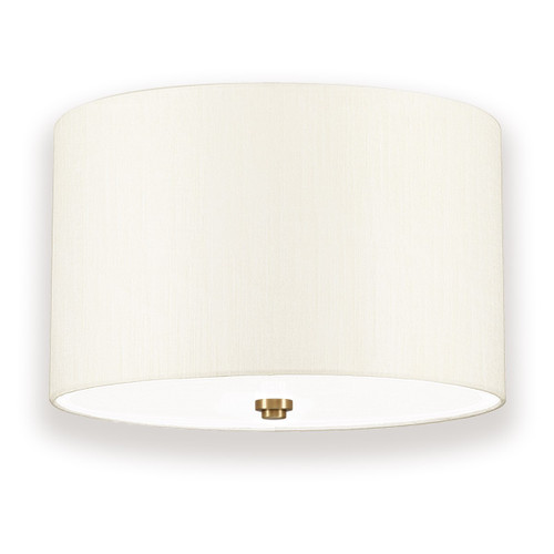 Lucas + McKearn Fletcher Three Light Flush Mount in Aged Brass, Ivory Shade - FM-FLETCHER14-3LT-IV-AB