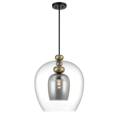 Metropolitan Amesbury One Light Pendant in Coal And Oxidized Aged Brass - N6662-865