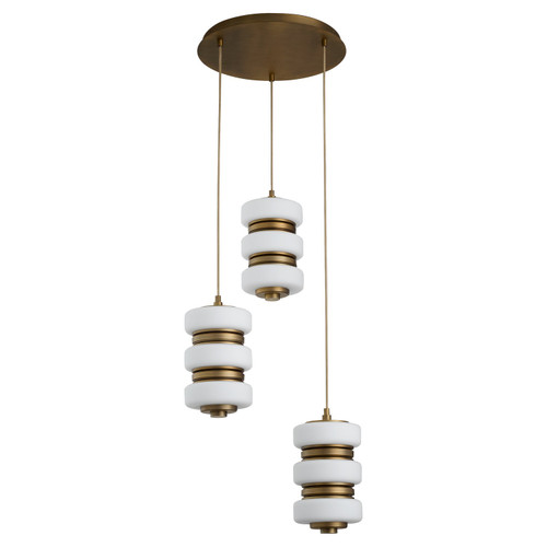 Quorum Favo Three Light Multi-Port in Brushed Brass - 3-82-56