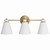 Capital Lighting Bradley Three Light Vanity in Aged Brass and White - 150131AW