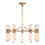 Alora Edwin LED Chandelier in Vintage Brass/Frosted Ribbed Glass - CH348038VBFR