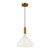 Alora Belleview One Light Pendant in Aged Gold/Opal Glass - PD532312AGOP